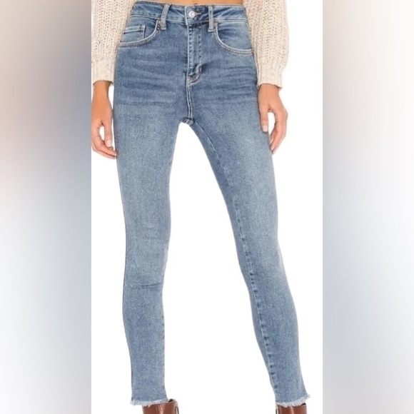 FREE PEOPLE SIERRA HIGH RISE SKINNY JEANS RAW HEM - Picture 10 of 11